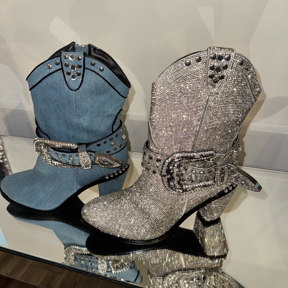 Club Exx dolls kill Blue Women's Western Boots cowboy Carter